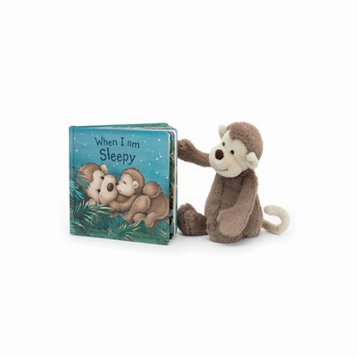 Jellycat When I Am Sleepy and Bashful Monkey Medium UK | 82731KMTX